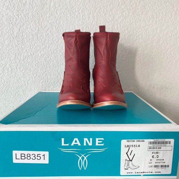 Lane CHELSEA Womens Cowboy Bootie 6 Western Red Short Cowgirl Ankle Boots EUC - Picture 10 of 11